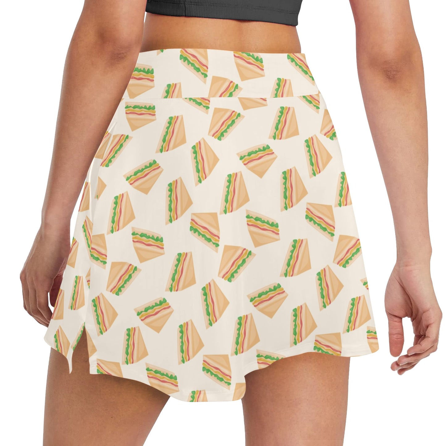 Sandwich Print Design LKS301 Women's Golf Skirt with Pocket