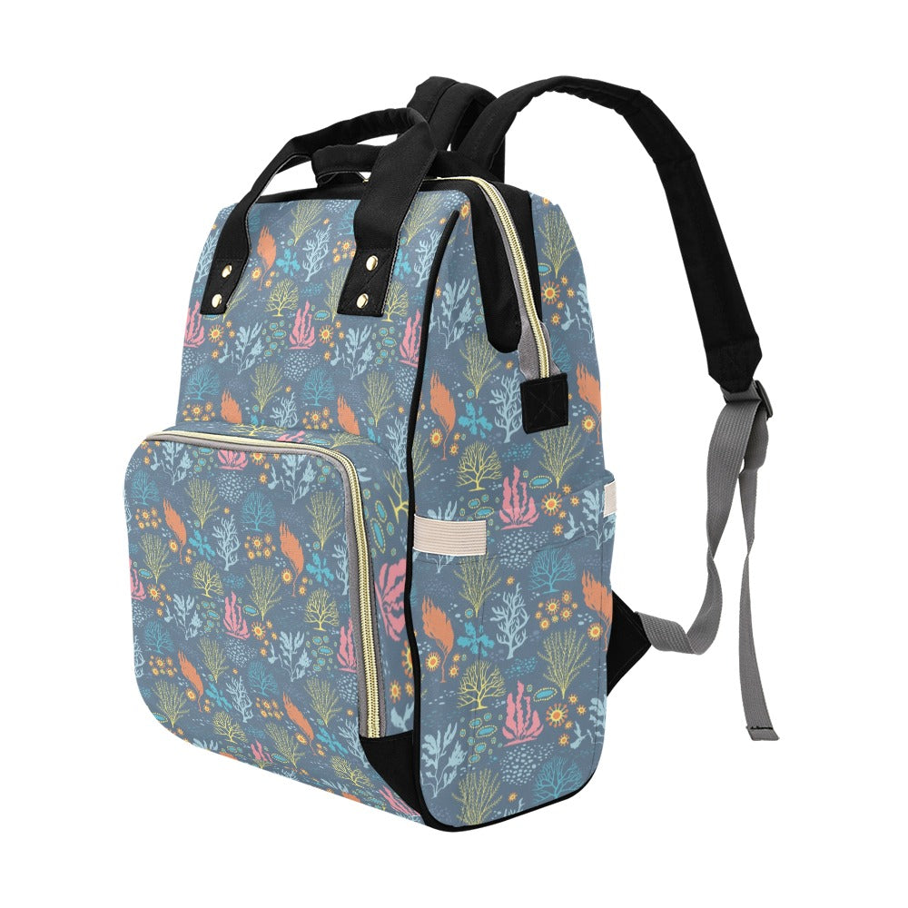 Seaweed Print Design LKS304 Diaper Bag Backpack
