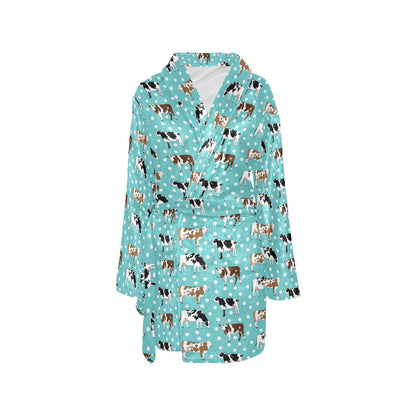 Cattle Print Design LKS405 Women's Fleece Robe