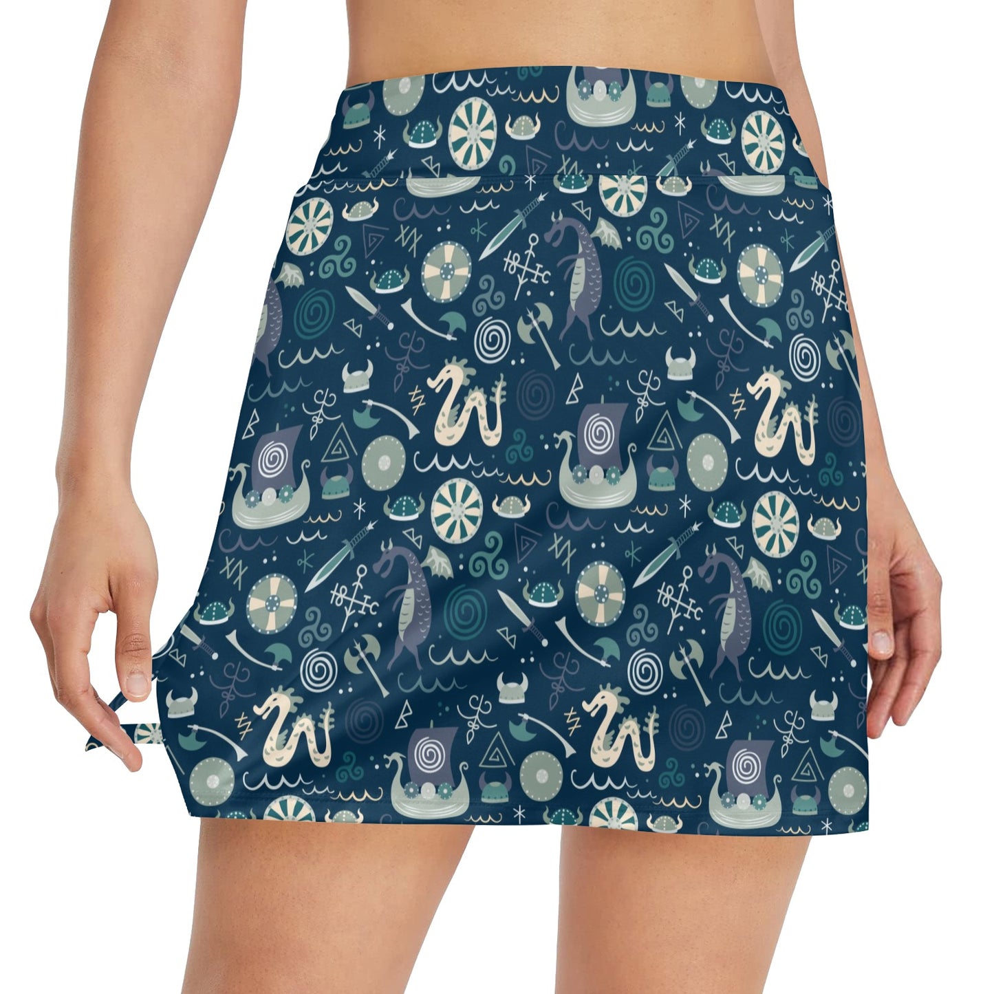 Vikings Print Design LKS305 17" Golf & Pickleball Skort with Pockets
