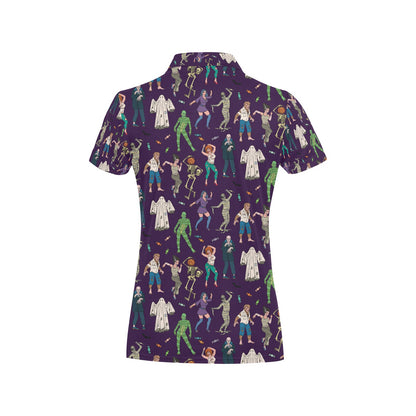 Creepy Zombie Print Design LKS302 Women's Polo Shirt