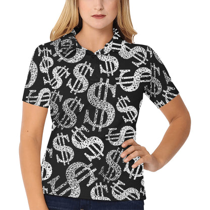 Money Pattern Print Design 02 Women's Polo Shirt