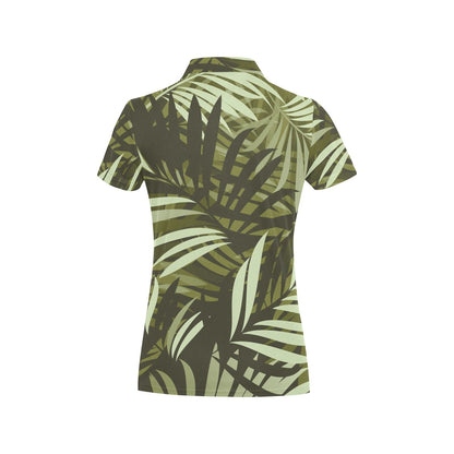 Palm Leaves Pattern Print Design PL05 Women's Polo Shirt