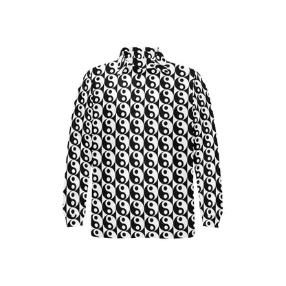 Yin Yang Classic Pattern Design Print Long Sleeve Polo Shirt For Men's
