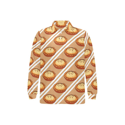 Pie Pattern Print Design A02 Long Sleeve Polo Shirt For Men's