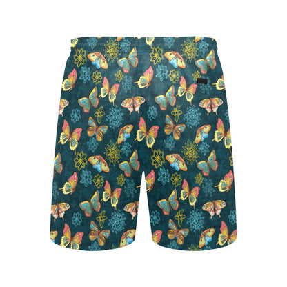 Butterfly Hand Draw Print Pattern Men's Swim Trunks Beach Shorts