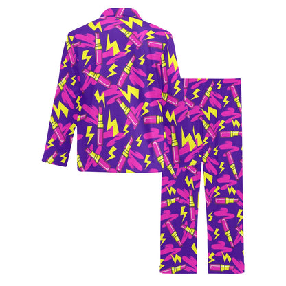 Lipstick Pattern Print Design LT04 Men's Long Pajama Set