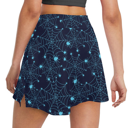 Spider Web Blue Print Design LKS304 17" Golf & Pickleball Skort with Pockets