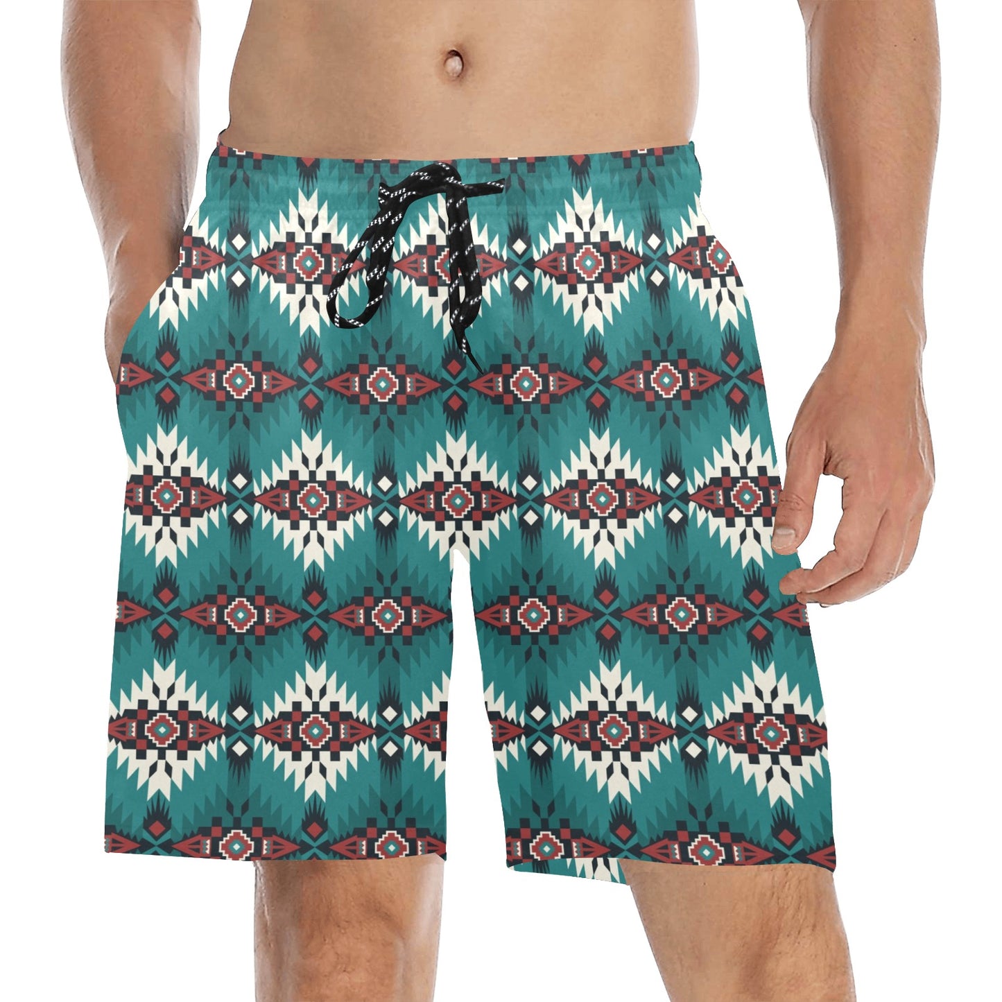 Southwest Pattern Print Design LKS308 Men's Swim Trunks Beach Shorts