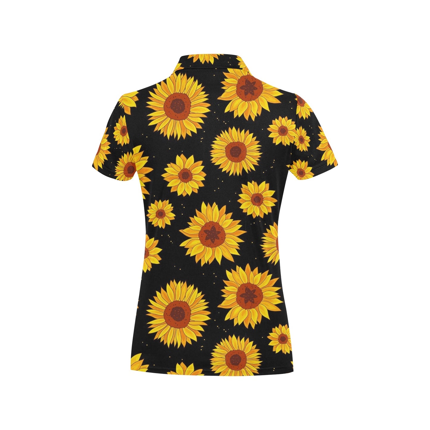 Sunflower Pattern Print Design SF09 Women's Polo Shirt