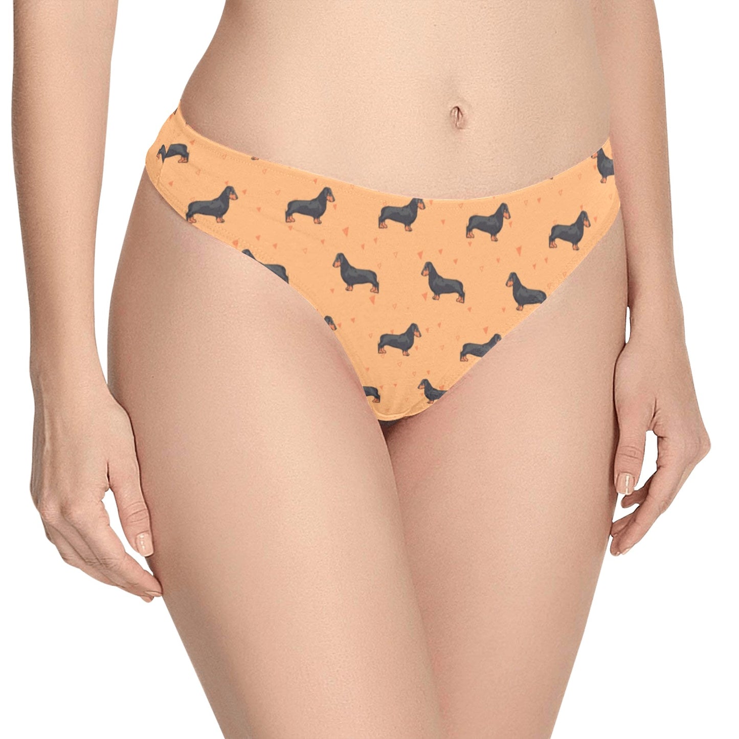 Dachshund Draw Print Pattern Women's Thongs