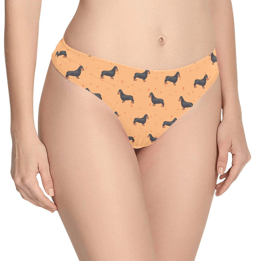 Dachshund Draw Print Pattern Women's Thongs