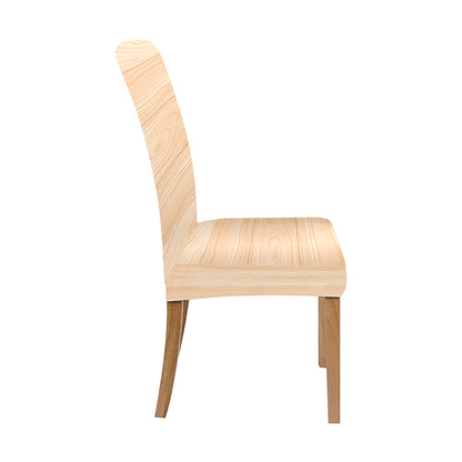 Wood Texture Print Design LKS302 Dining Chair Slipcover