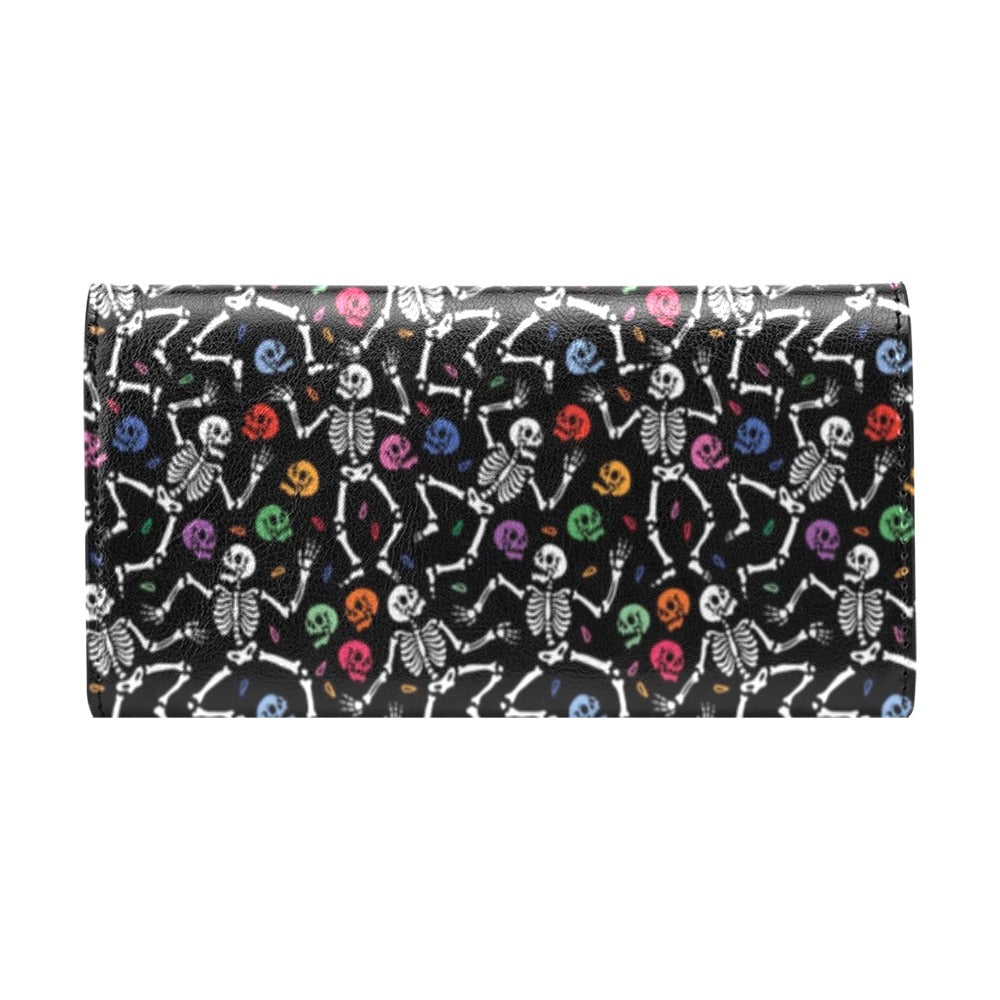 Skeleton Print Design LKS307 Women's Trifold Wallet