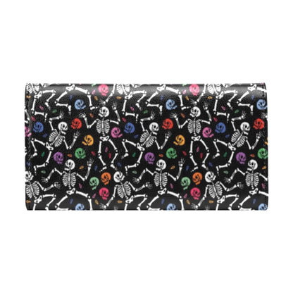 Skeleton Print Design LKS307 Women's Trifold Wallet
