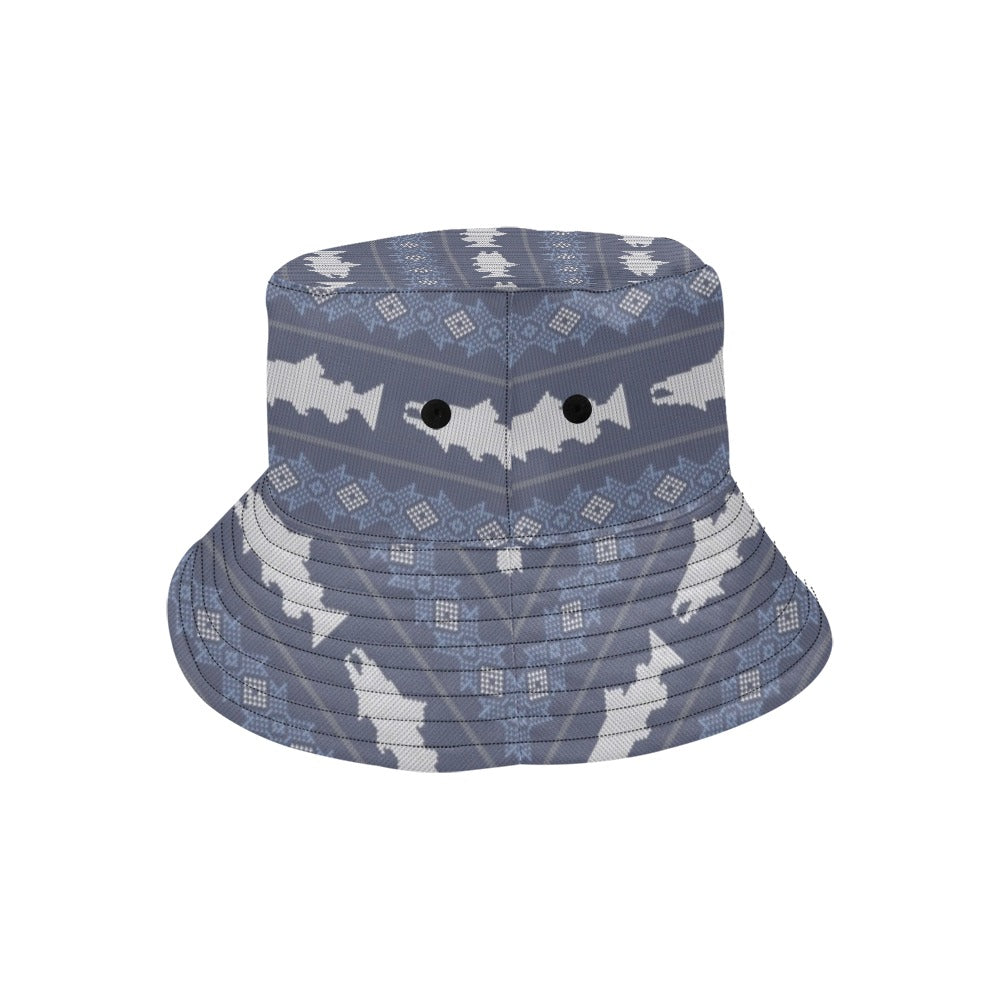 Salmon Fish Knit Style Print Design LKS304 Unisex Bucket Hat