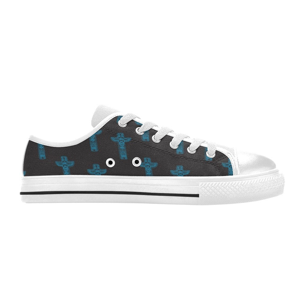 Totem Print Design LKS304 Women's White Low Top Shoes