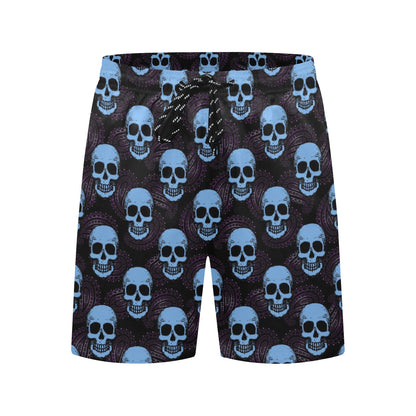 Skull Print Design LKS3012 Men's Swim Trunks Beach Shorts