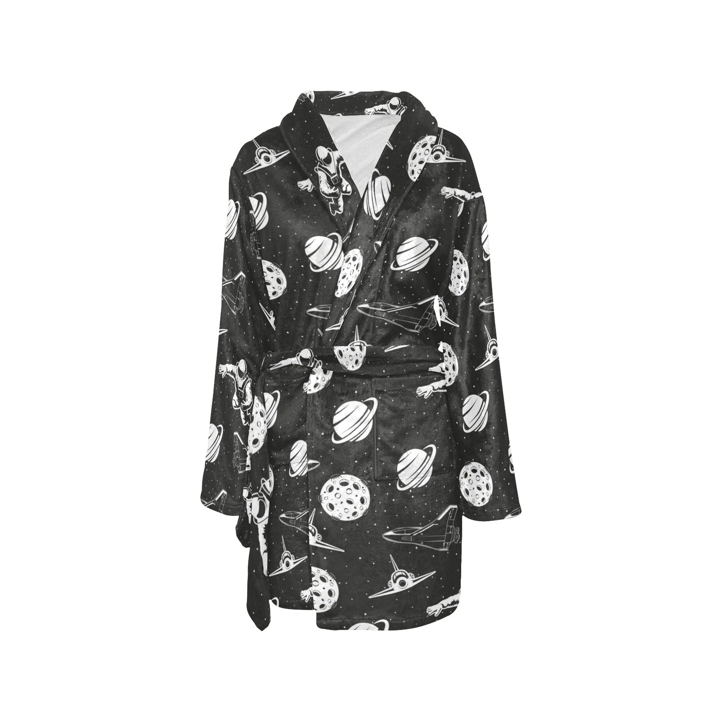 Space Astronauts Print Women's Fleece Robe