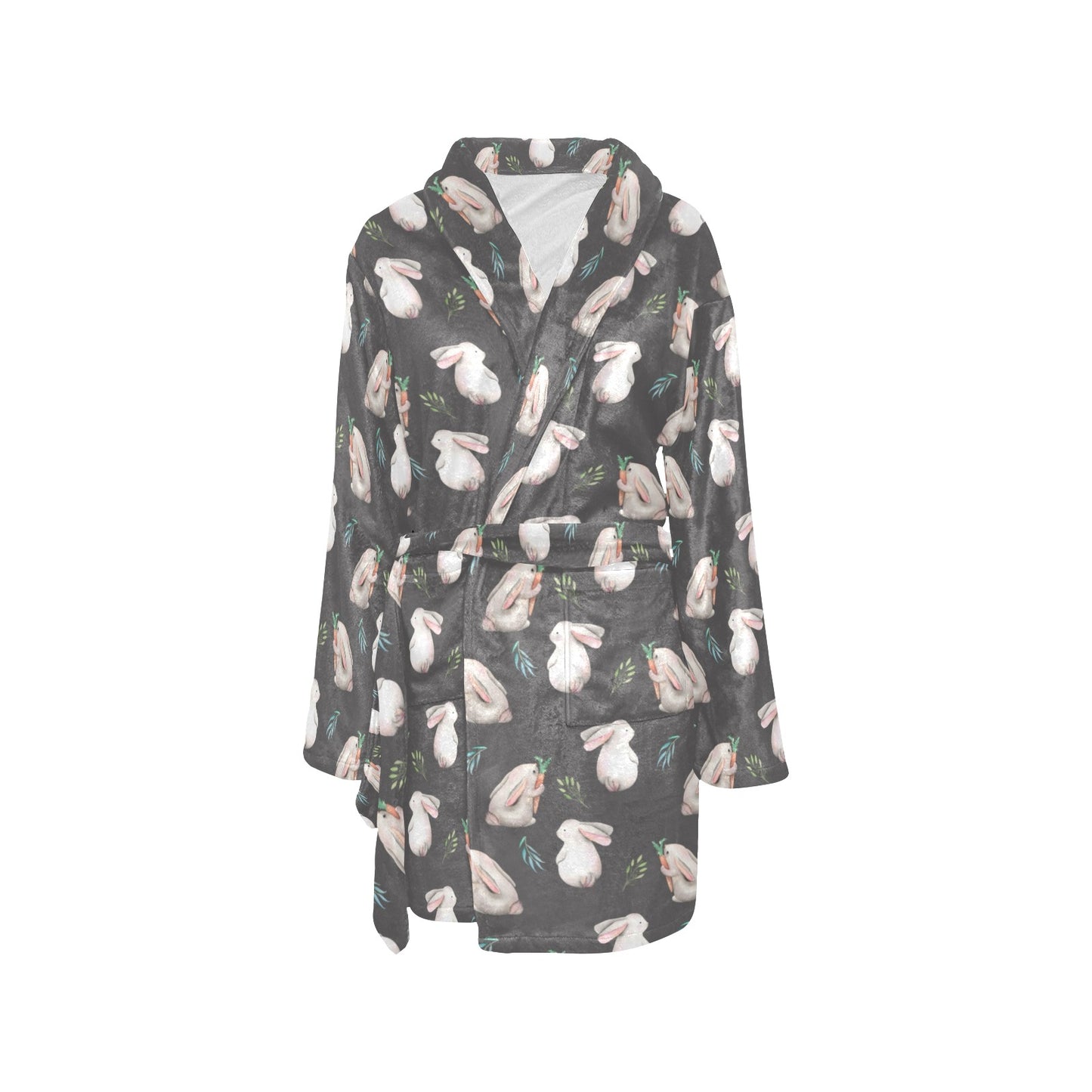 Rabbit Print Design LKS402 Women's Fleece Robe