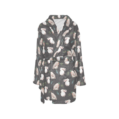 Rabbit Print Design LKS402 Women's Fleece Robe