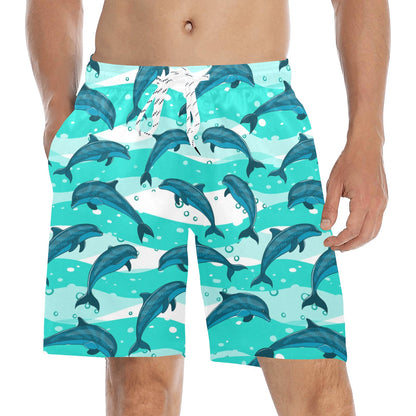 Dolphin Design Print Pattern Men's Swim Trunks Beach Shorts