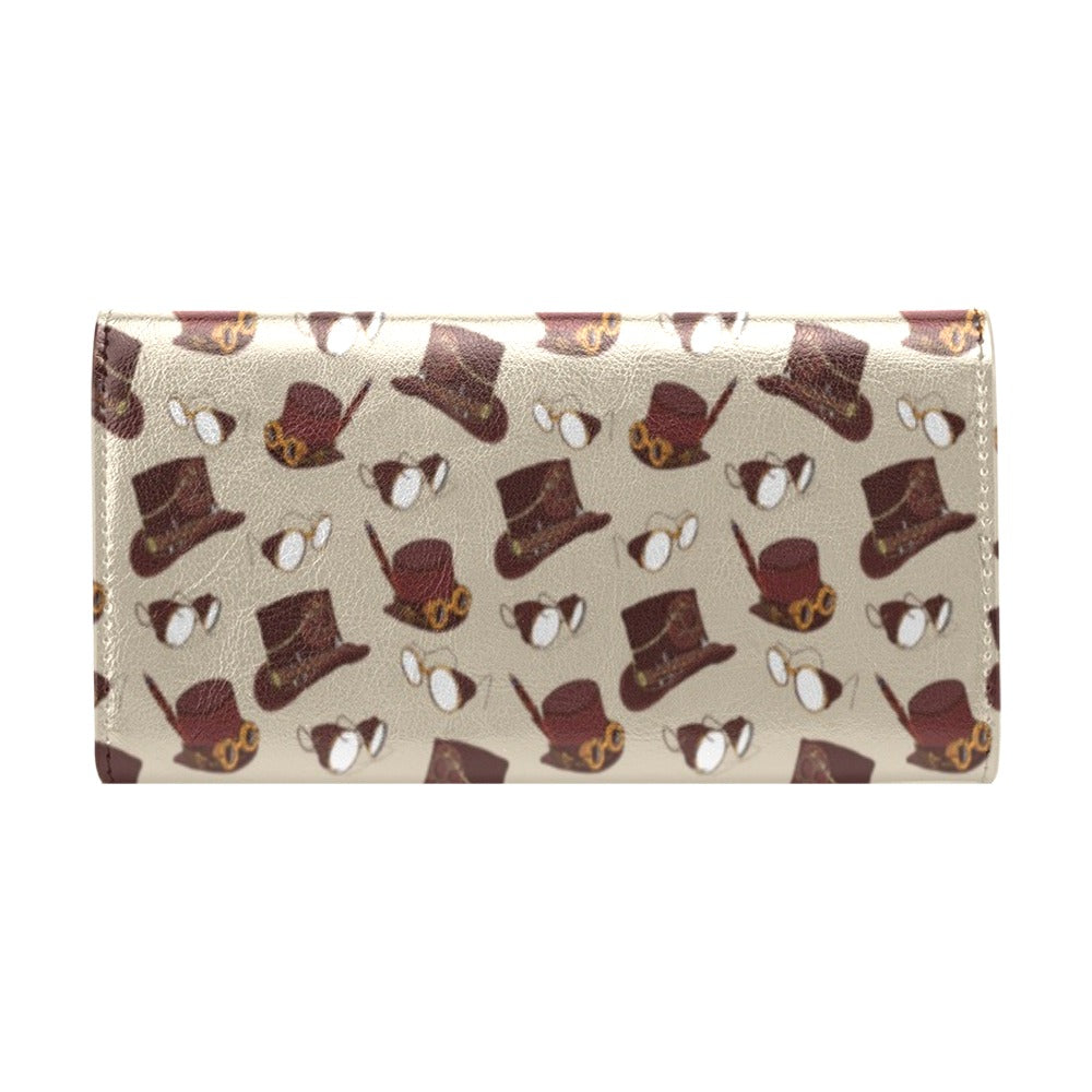 Steampunk Hat Print Design LKS301 Women's Trifold Wallet