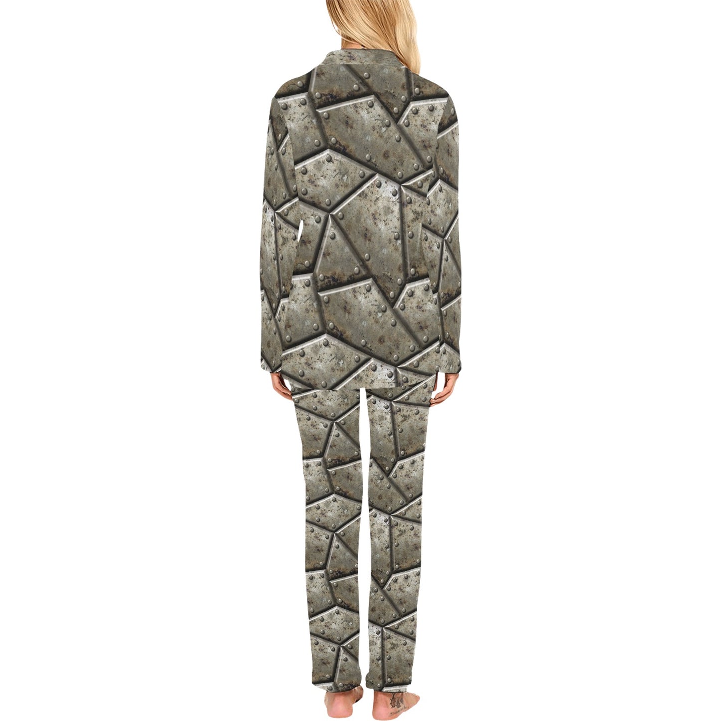 Armor Pattern Print Design 01 Women's Long Pajama Set