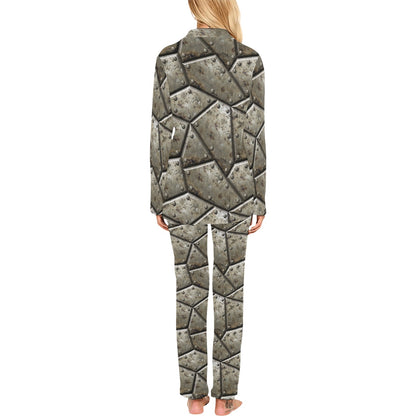 Armor Pattern Print Design 01 Women's Long Pajama Set
