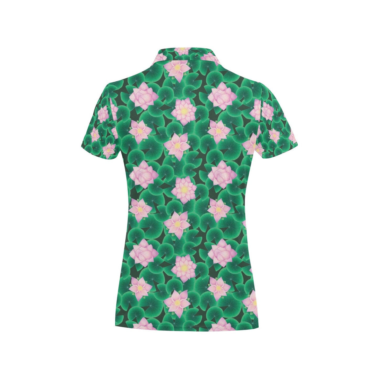 Water Lily Print Design LKS303 Women's Polo Shirt