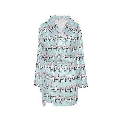Penguin Sking Design Women's Fleece Robe