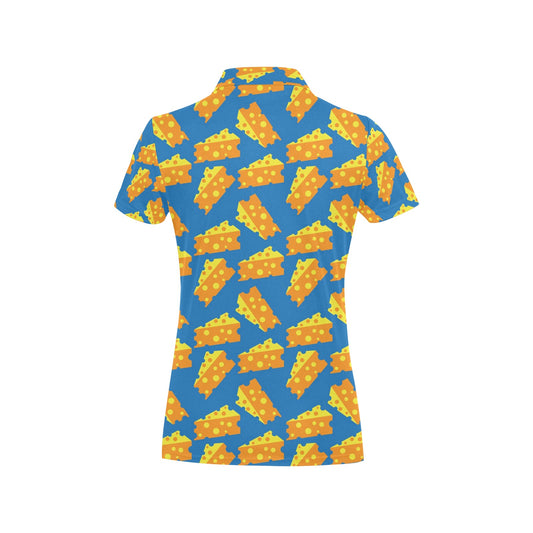 Cheese Pattern Print Design 05 Women's Polo Shirt
