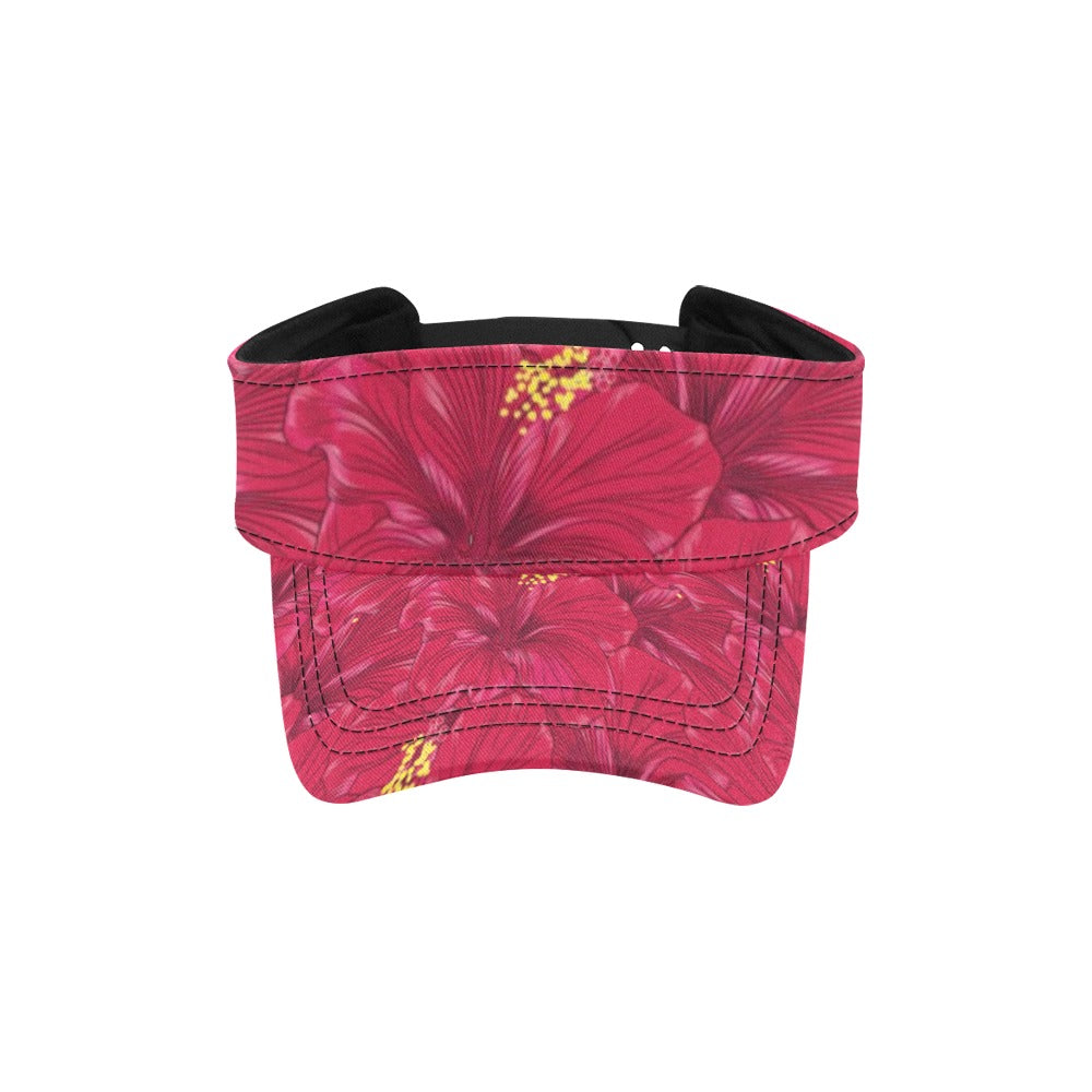 Hibiscus Red Pattern Print LKS308 Unisex Sun Visor