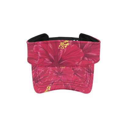 Hibiscus Red Pattern Print LKS308 Unisex Sun Visor