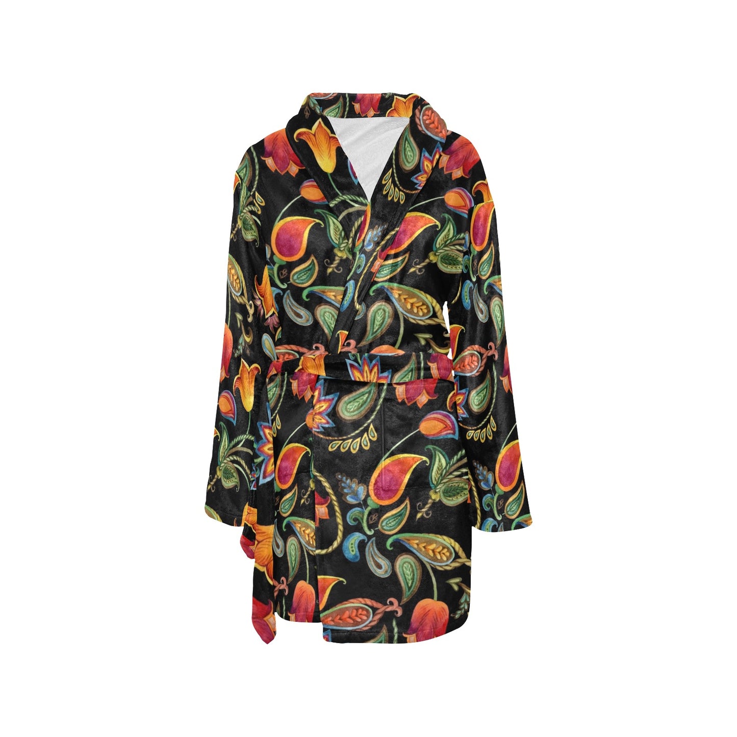 Tulip Boho Pattern Print Design TP09 Women's Fleece Robe
