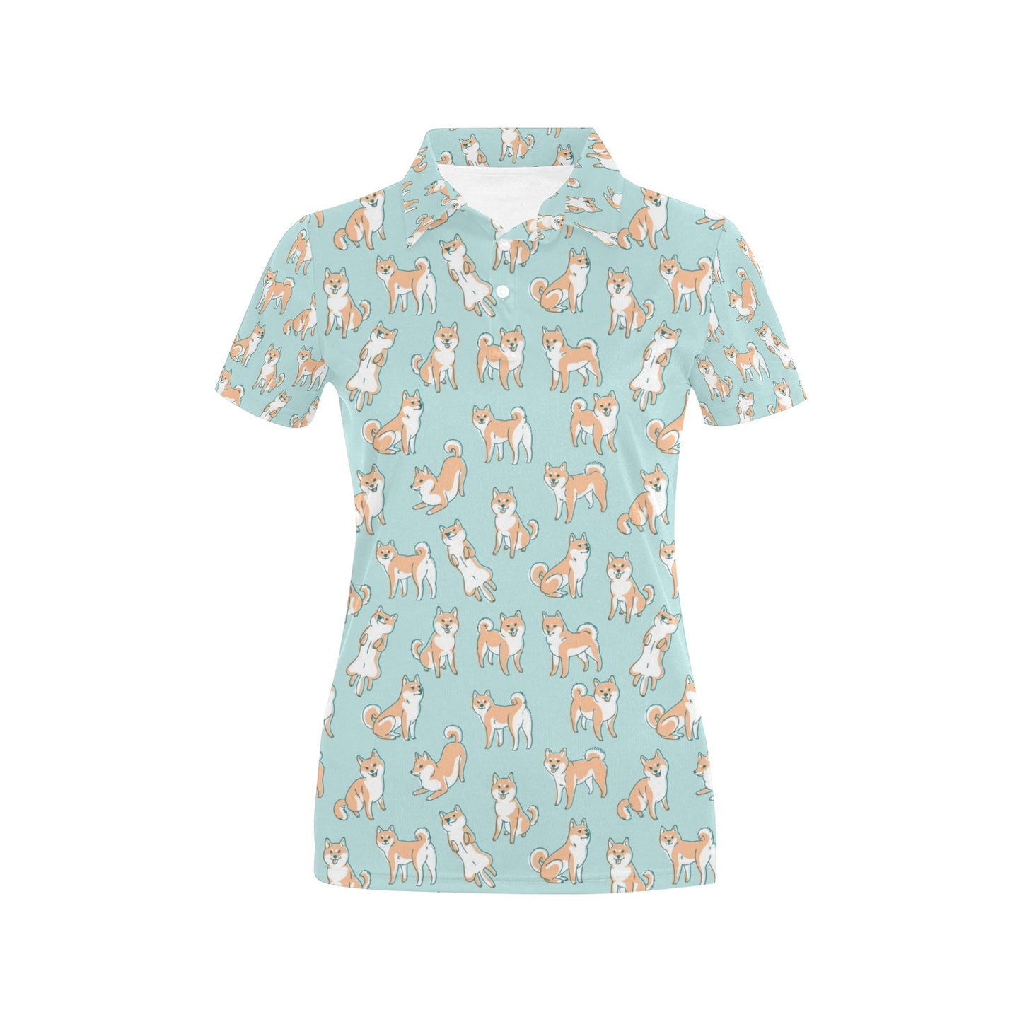 Shiba Inu Print Design LKS304 Women's Polo Shirt