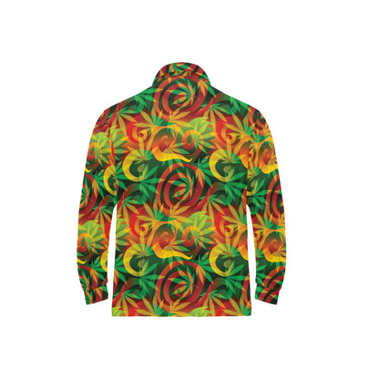 Rastafarian Pattern Print Design A01 Long Sleeve Polo Shirt For Men's