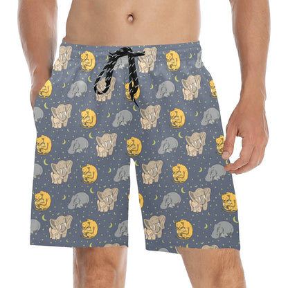 Safari Elephant Lion Print Design LKS303 Men's Swim Trunks Beach Shorts