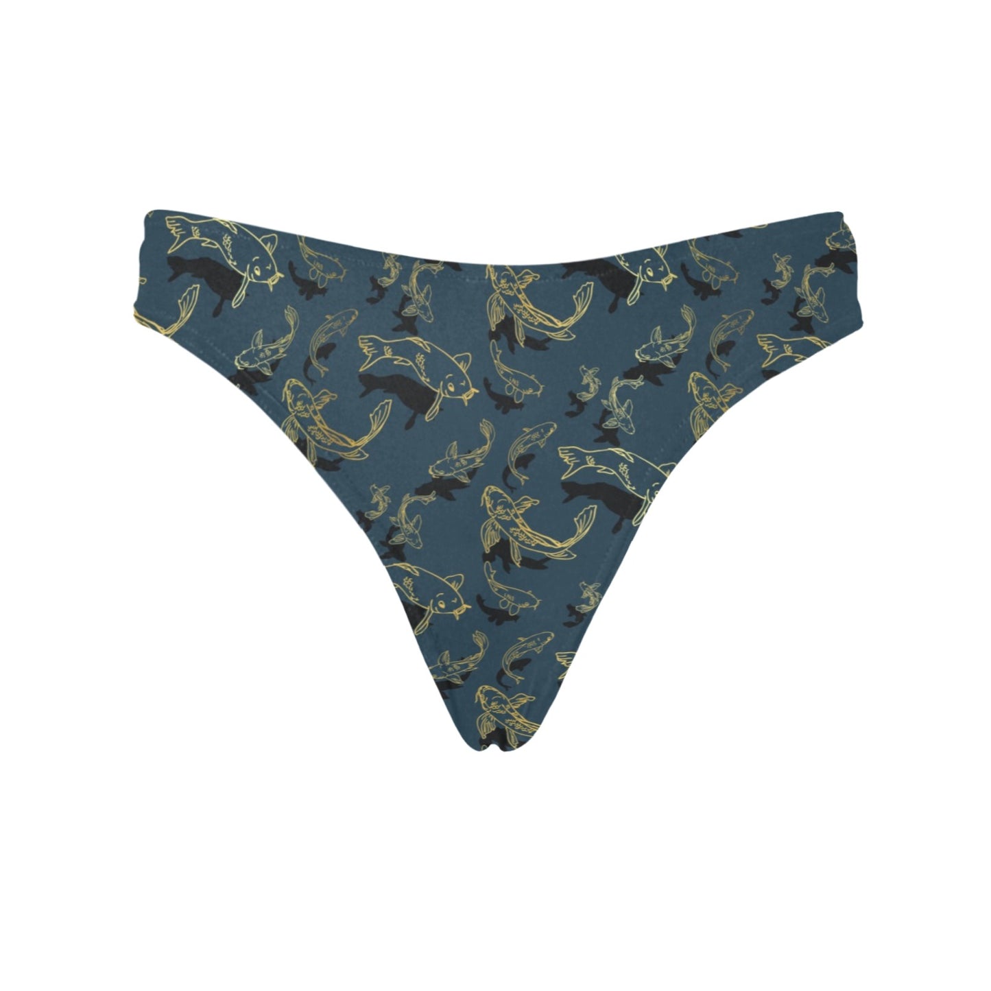 Koi Carp Gold Design Themed Print Women's Thongs
