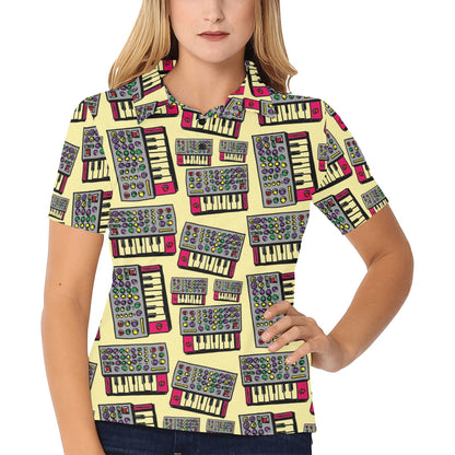 Synthesizer Pattern Print Design 01 Women's Polo Shirt