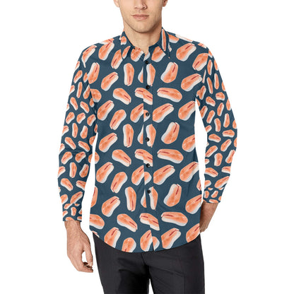 Salmon Steak Print Design LKS306 Men's Long Sleeve Dress Shirt