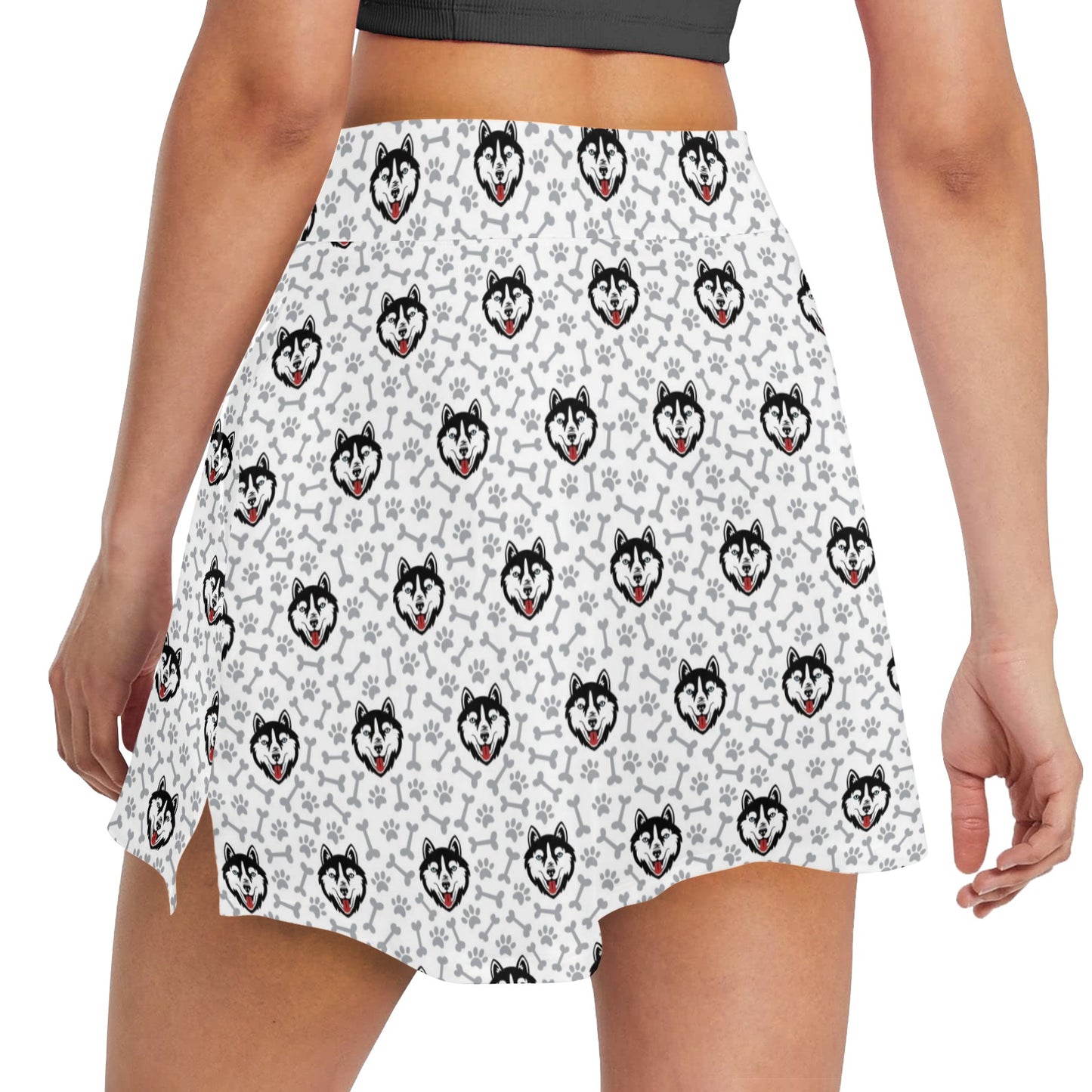 Siberian Huskies Print Design LKS305 17" Golf & Pickleball Skort with Pockets