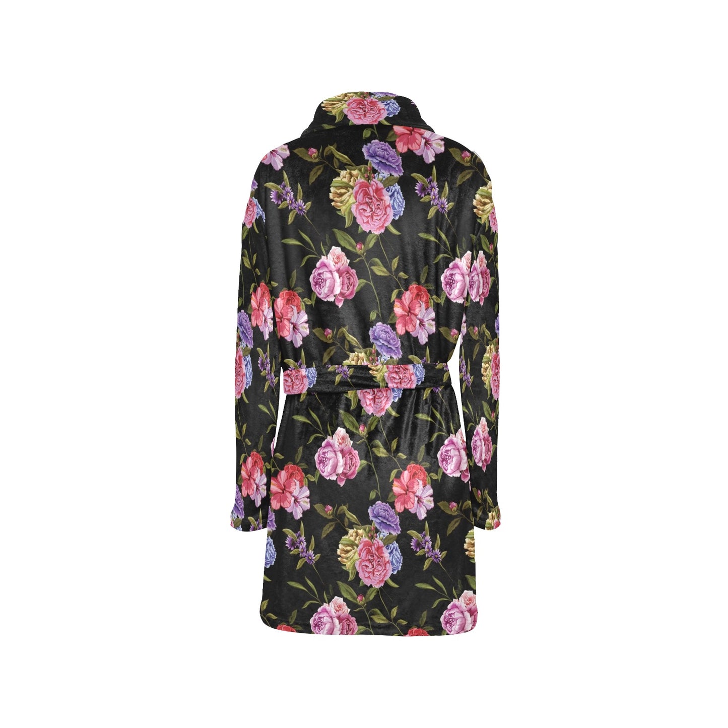 Carnations Pattern Print Design CN05 Women's Fleece Robe