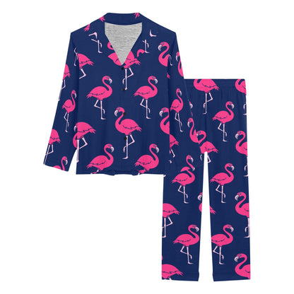 Pink Flamingo Pattern Women's Long Pajama Set