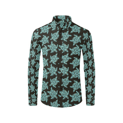Sea Turtle Print Design LKS302 Men's Long Sleeve Dress Shirt