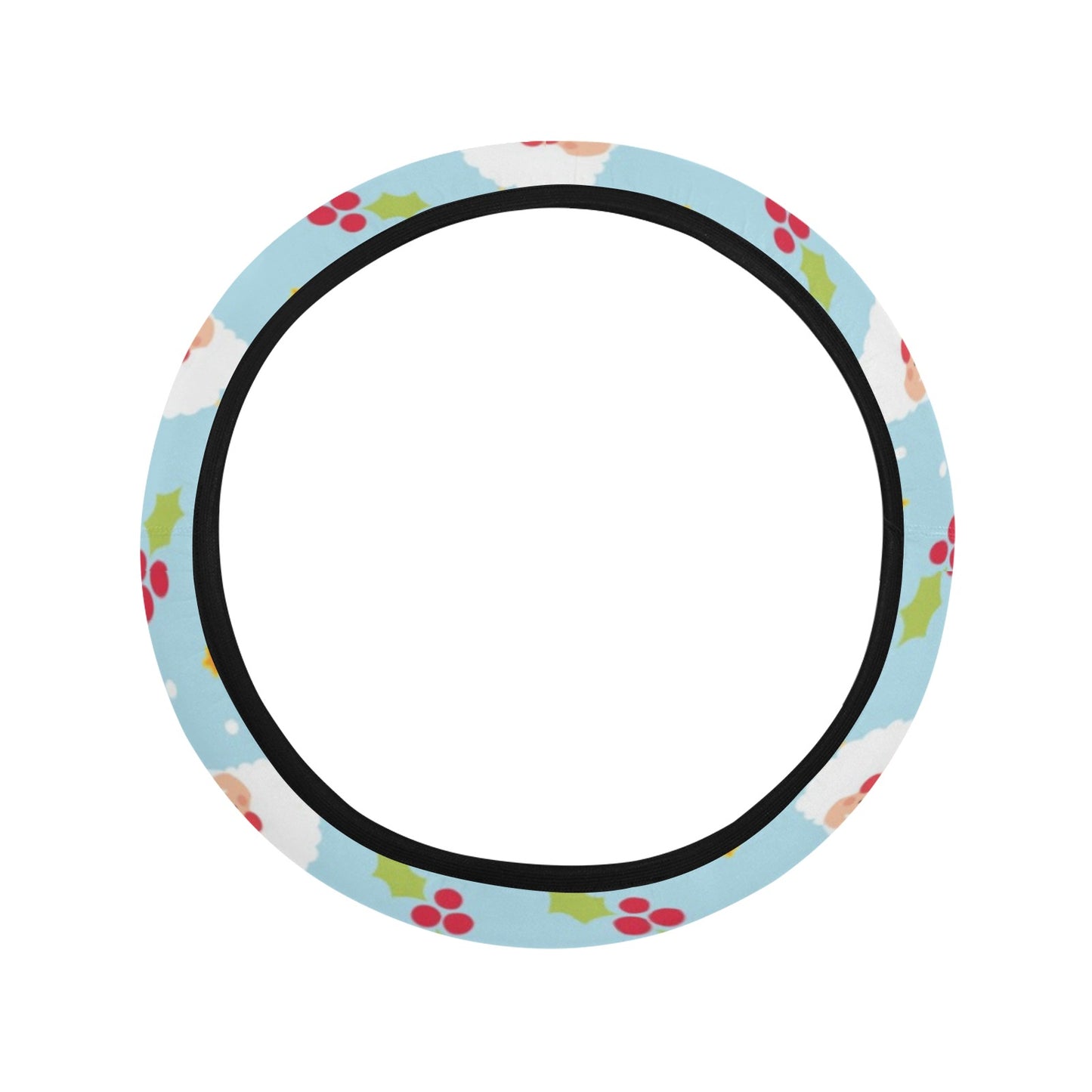 Santa Themed Print Design LKS301 Steering Wheel Cover with Elastic Edge