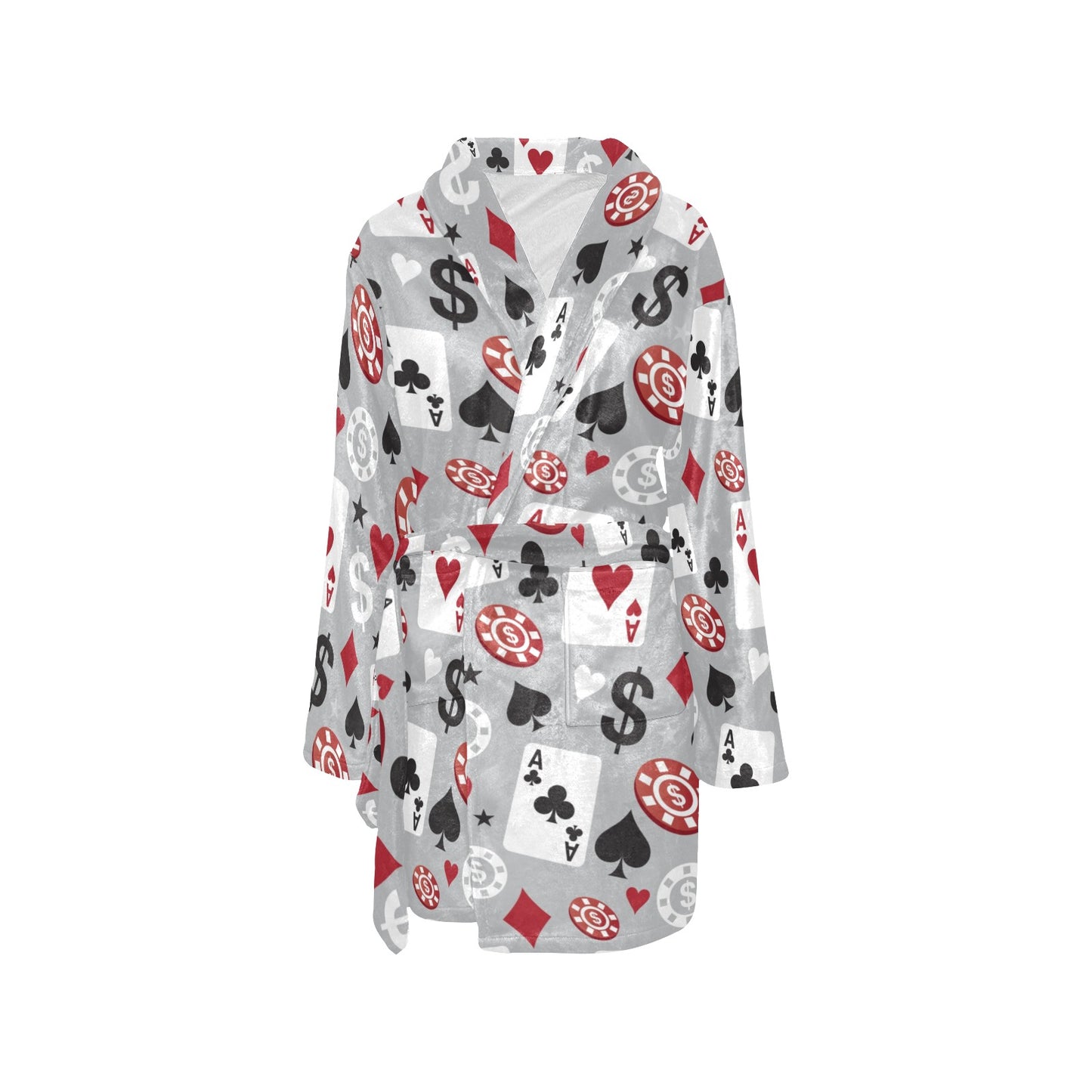 Casino Pattern Print Design 01 Women's Fleece Robe