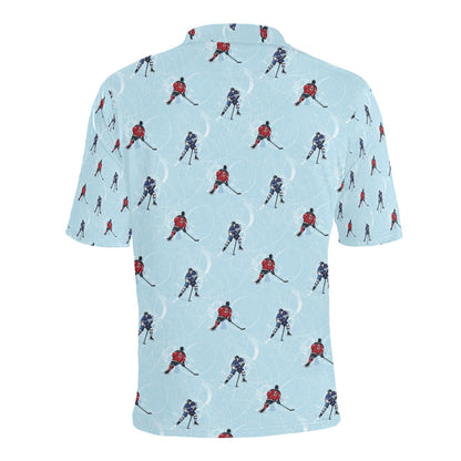 Hockey Player Print Design LKS302 Men Polo Shirt