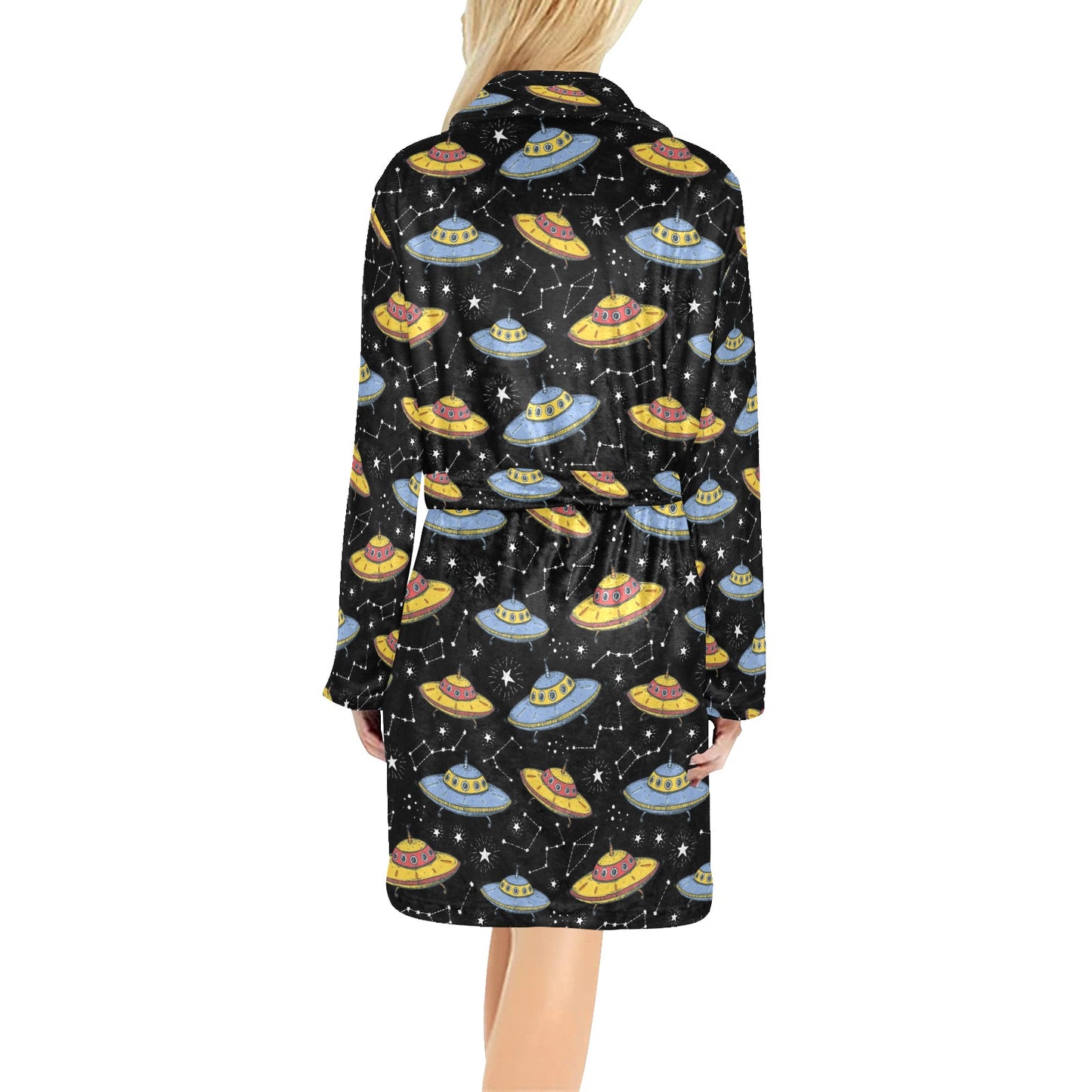 UFO Print Design LKS307 Women's Fleece Robe