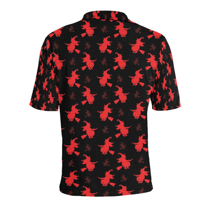 Witch Print Design LKS308 Men Polo Shirt